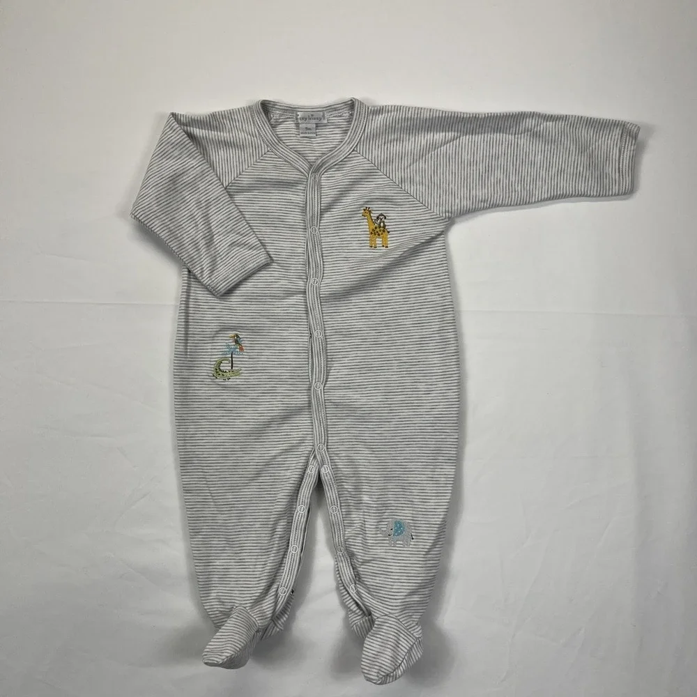 Kissy Kissy Stripe Footie Joyful Jungle 9Months